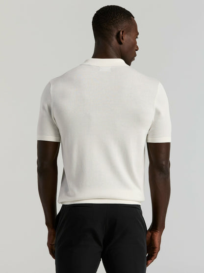 Perry Ellis Cotton Modal Striped Zip Sweater Polo