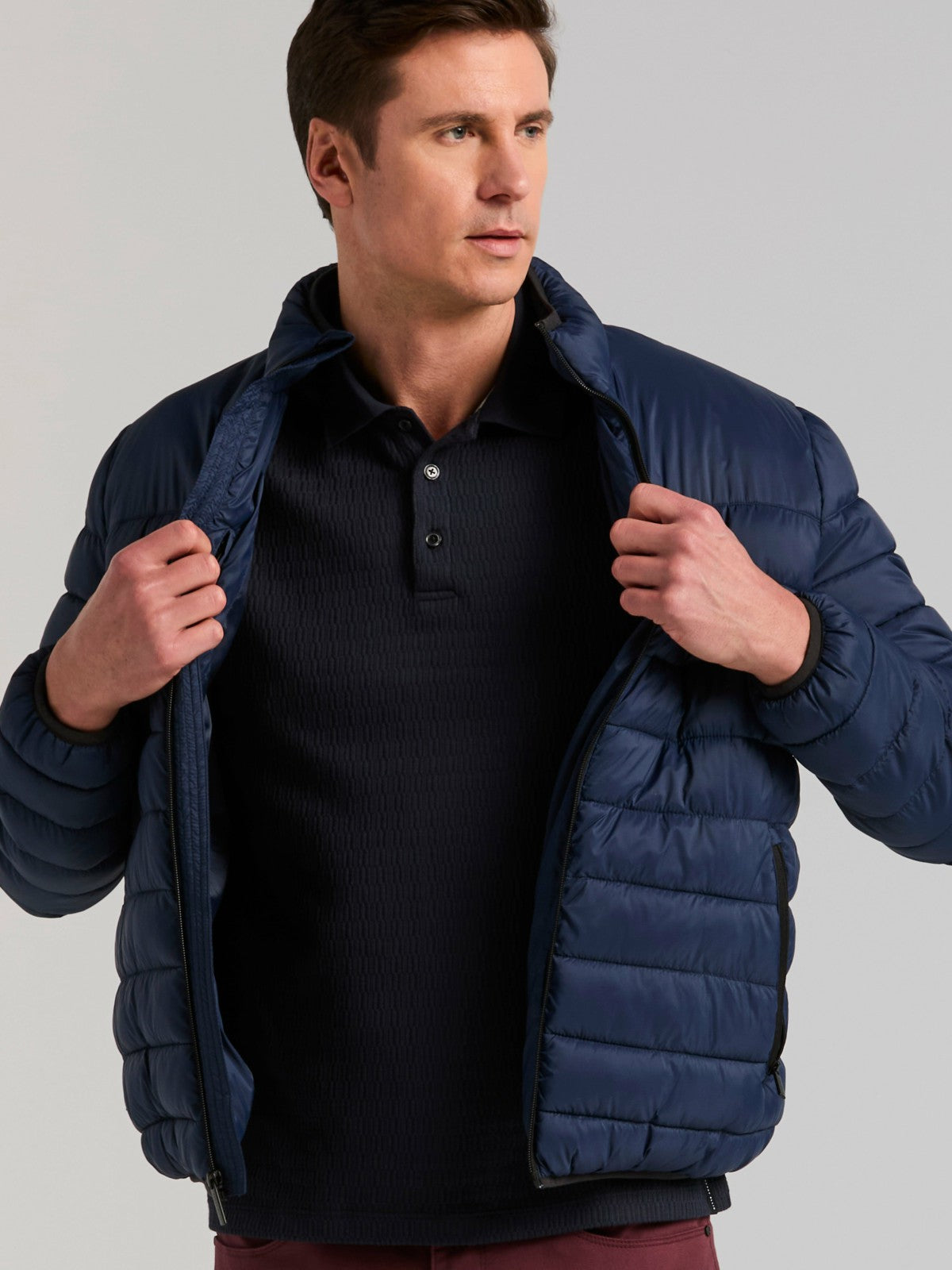 Perry Ellis Geometric Jacquard Polo Shirt