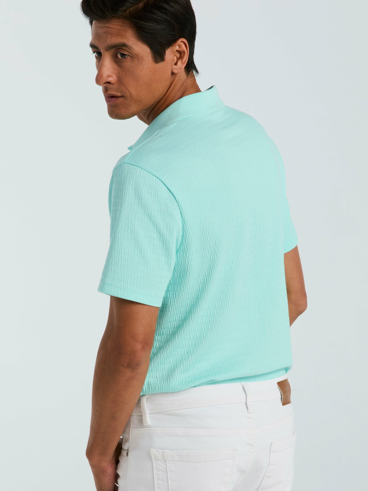 Perry Ellis Geometric Jacquard Polo Shirt