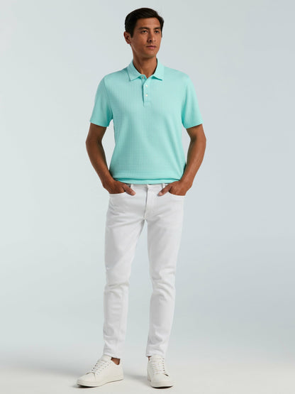 Perry Ellis Geometric Jacquard Polo Shirt