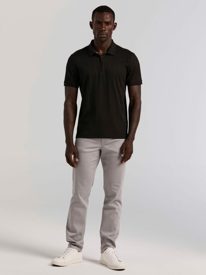 Perry Ellis Variegated Vertical Ribbed Zip Polo