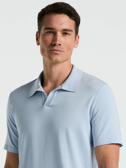 Perry Ellis Tech Knit Open Collar Sweater Polo