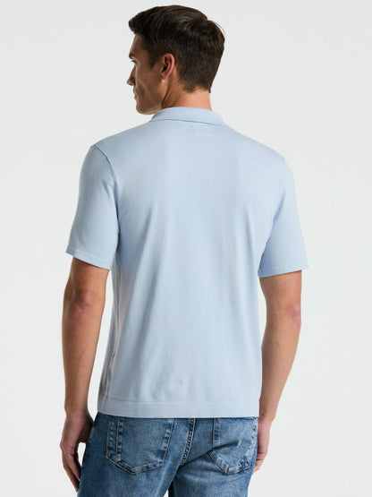 Perry Ellis Tech Knit Open Collar Sweater Polo