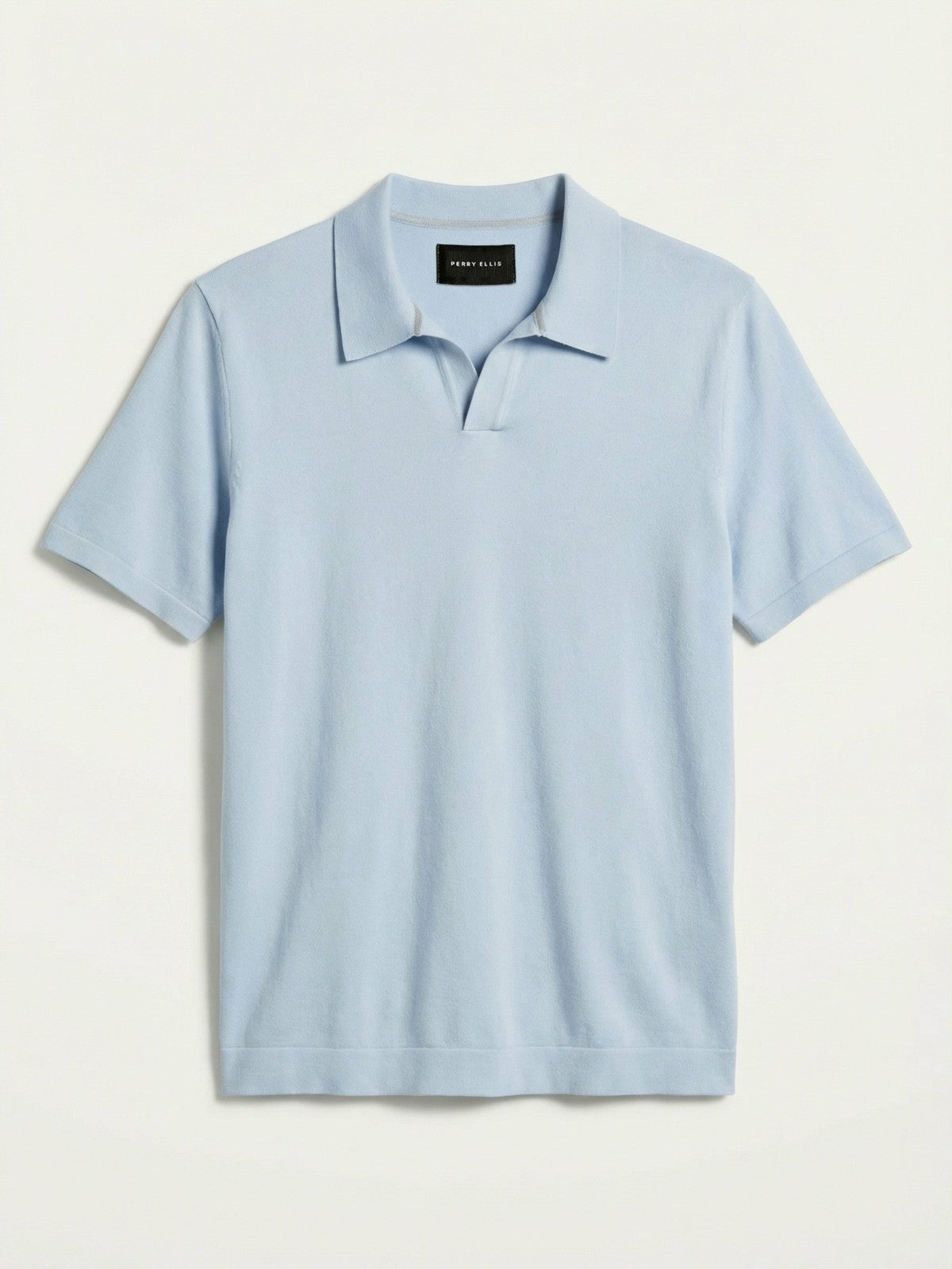 Perry Ellis Tech Knit Open Collar Sweater Polo