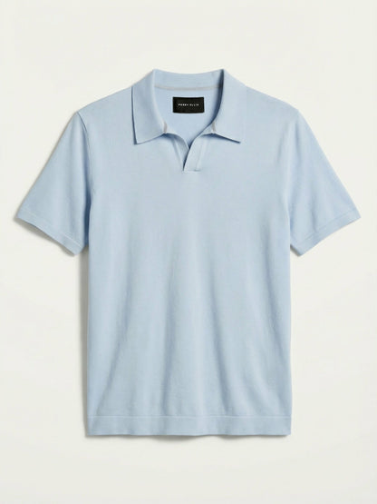 Perry Ellis Tech Knit Open Collar Sweater Polo