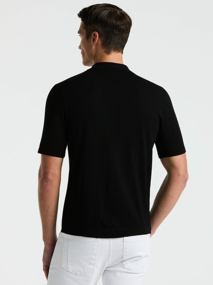 Perry Ellis Tech Knit Open Collar Sweater Polo