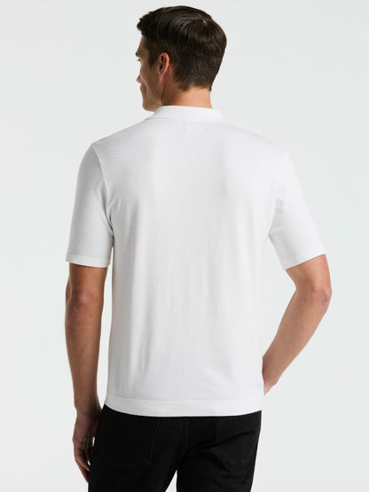 Perry Ellis Tech Knit Open Collar Sweater Polo