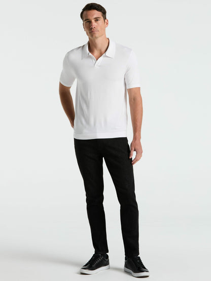 Perry Ellis Tech Knit Open Collar Sweater Polo