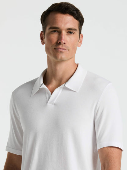 Perry Ellis Tech Knit Open Collar Sweater Polo