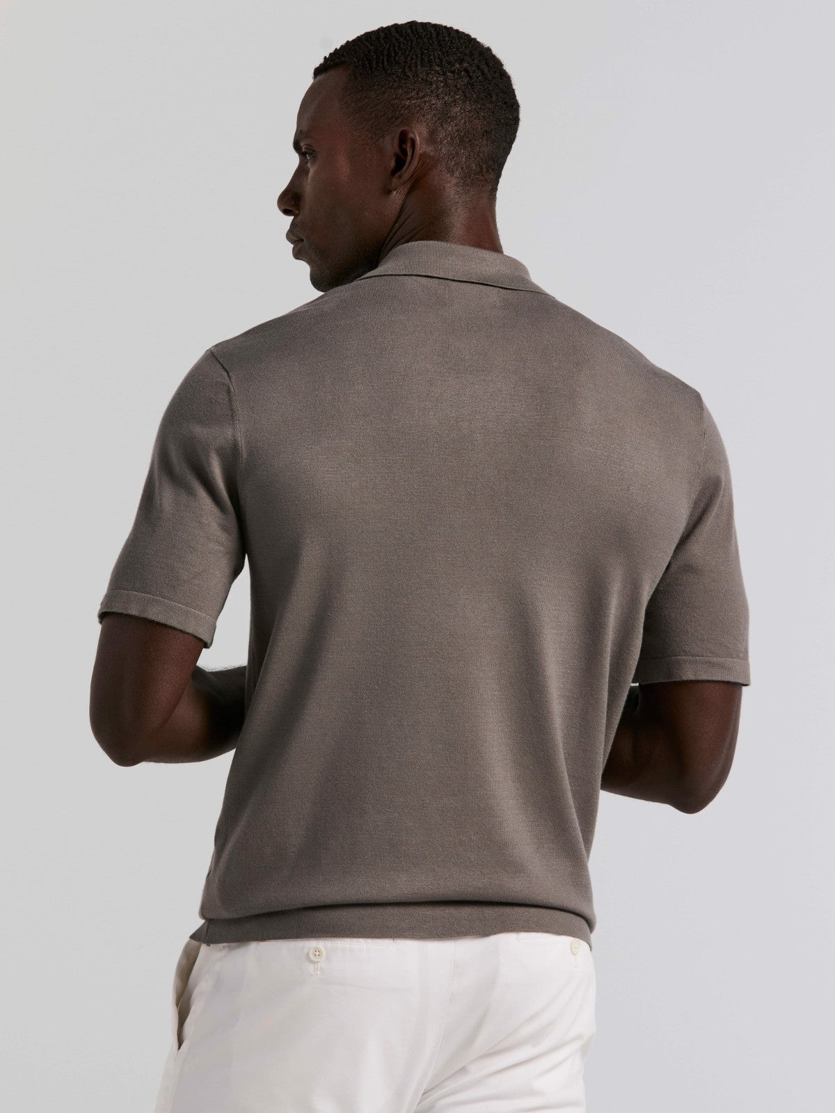 Perry Ellis Tech Knit Open Collar Sweater Polo