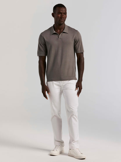 Perry Ellis Tech Knit Open Collar Sweater Polo