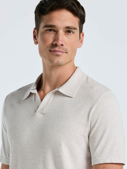 Perry Ellis Tech Knit Open Collar Sweater Polo