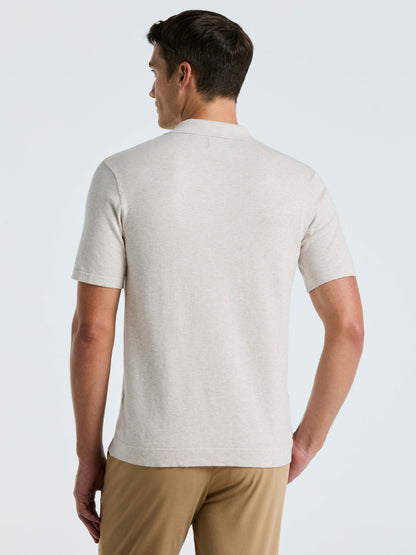 Perry Ellis Tech Knit Open Collar Sweater Polo