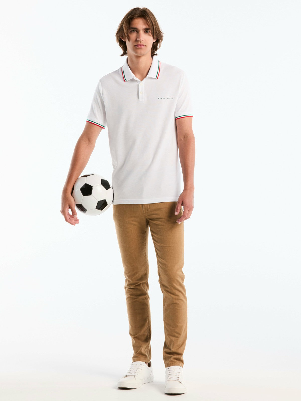 Perry Ellis Men's Mexico Cotton Pique Polo Shirt