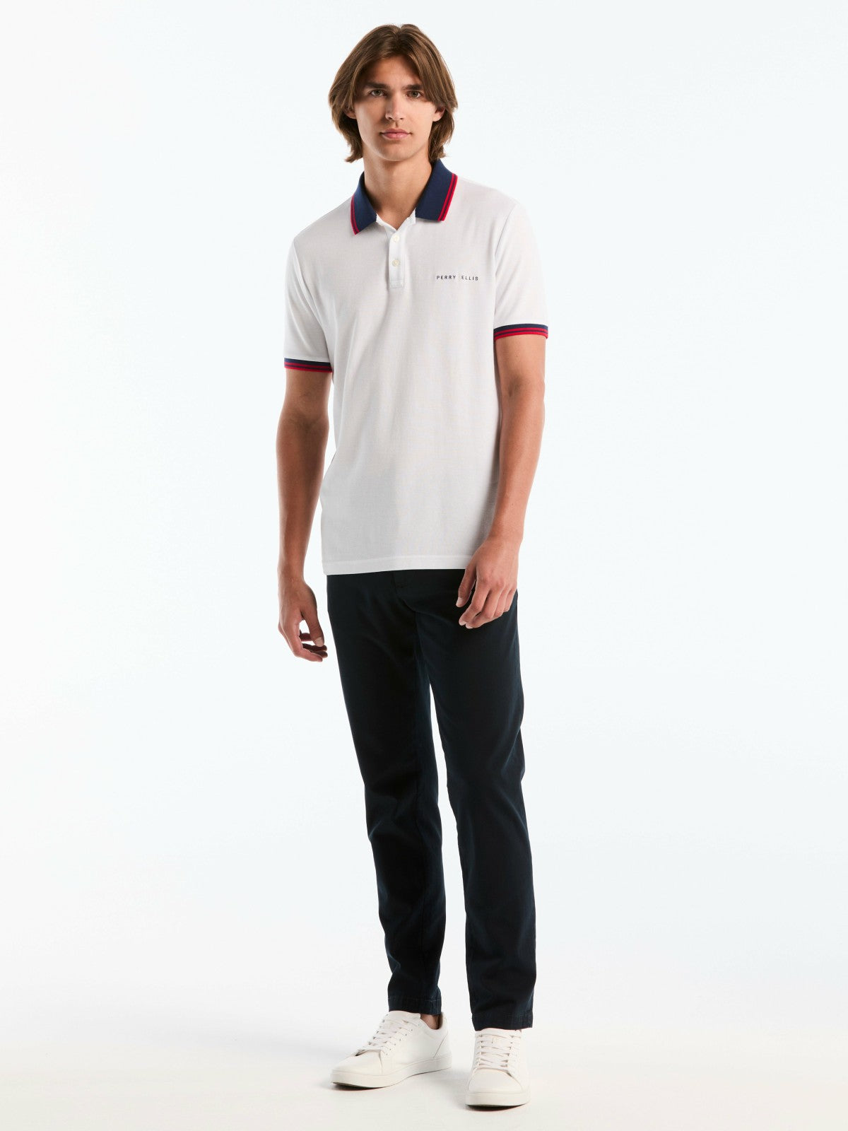 Perry Ellis Men's USA Cotton Pique Polo Shirt