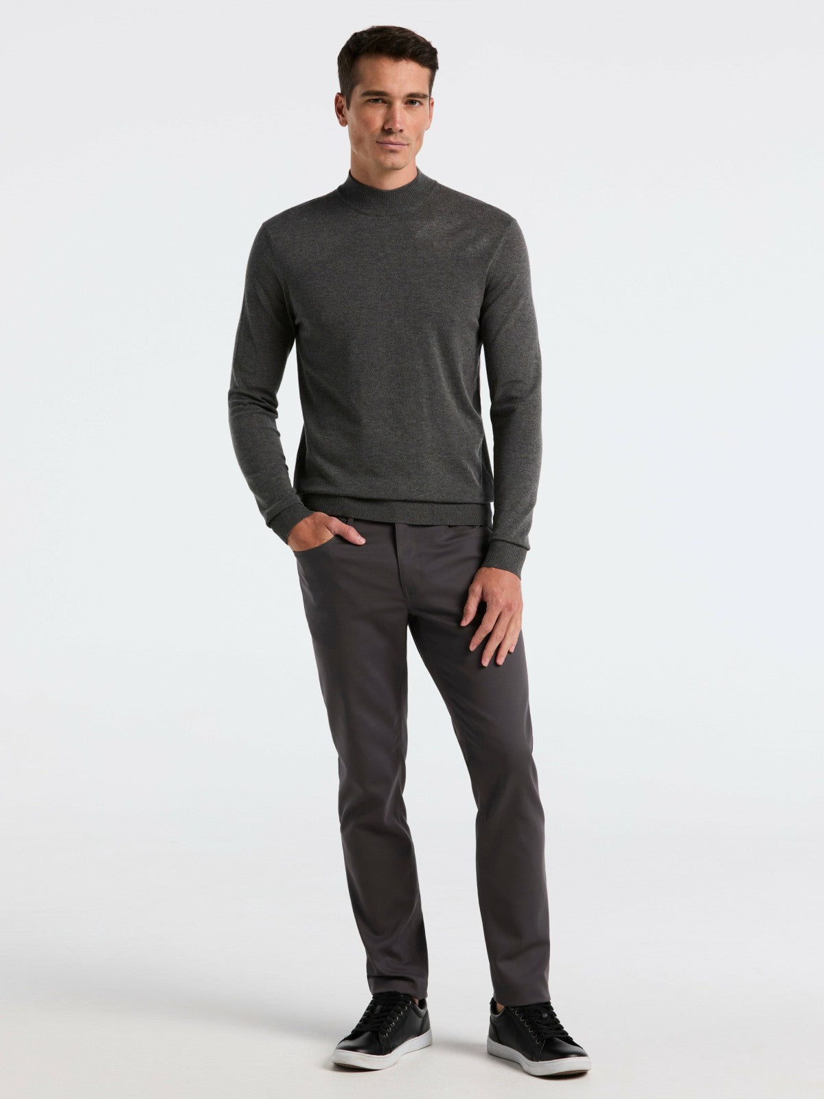 Perry Ellis Tech Knit Mock Neck Sweater