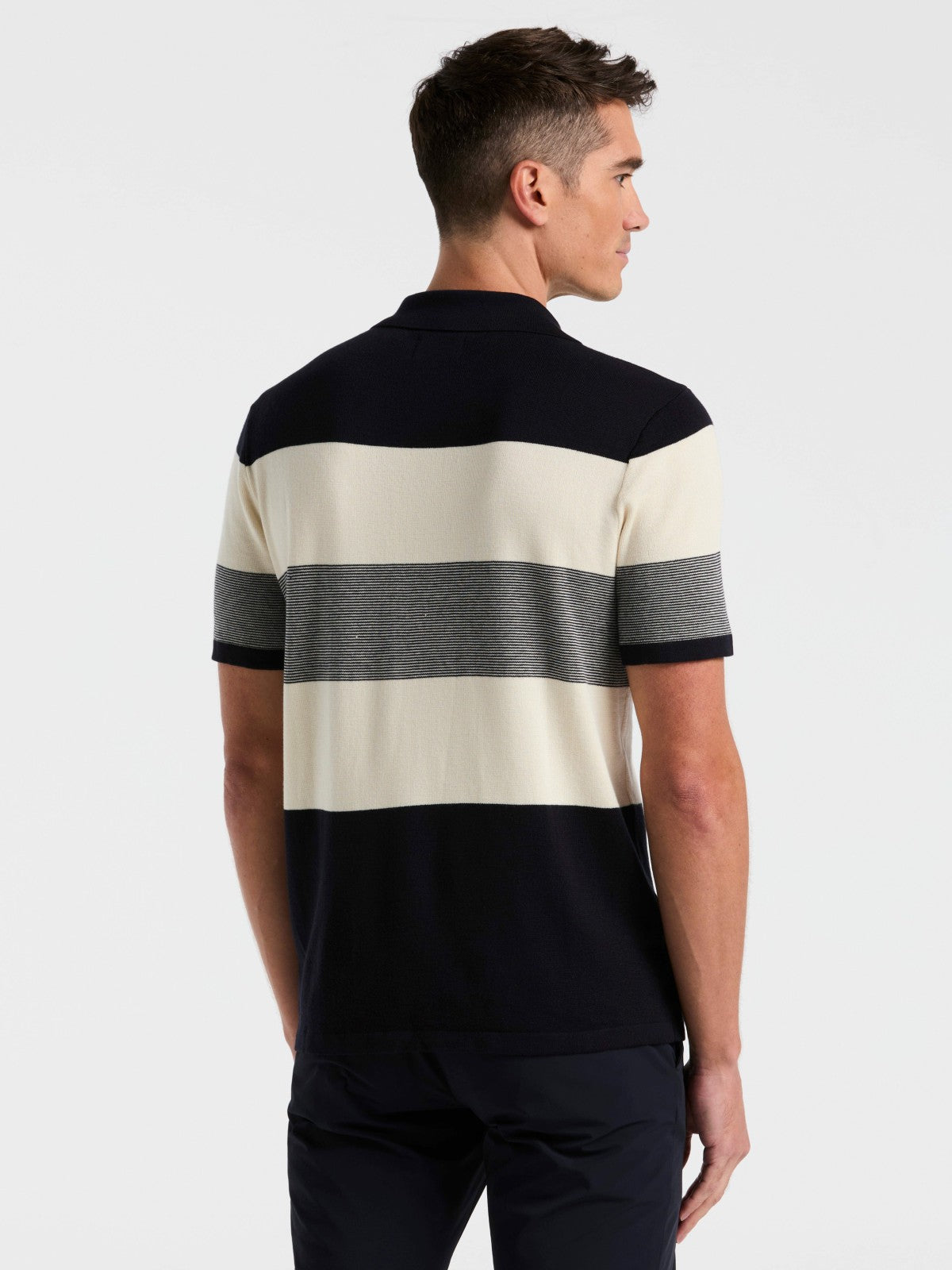 Perry Ellis Color Block Button Front Sweater