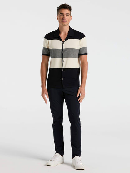 Perry Ellis Color Block Button Front Sweater