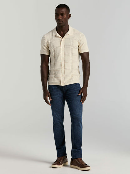 Perry Ellis Jacquard Pattern Button Front Sweater