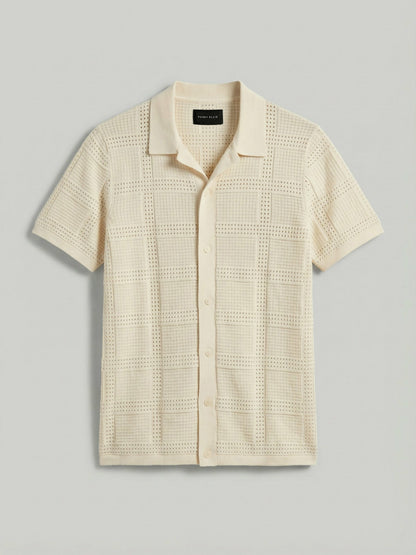 Perry Ellis Jacquard Pattern Button Front Sweater