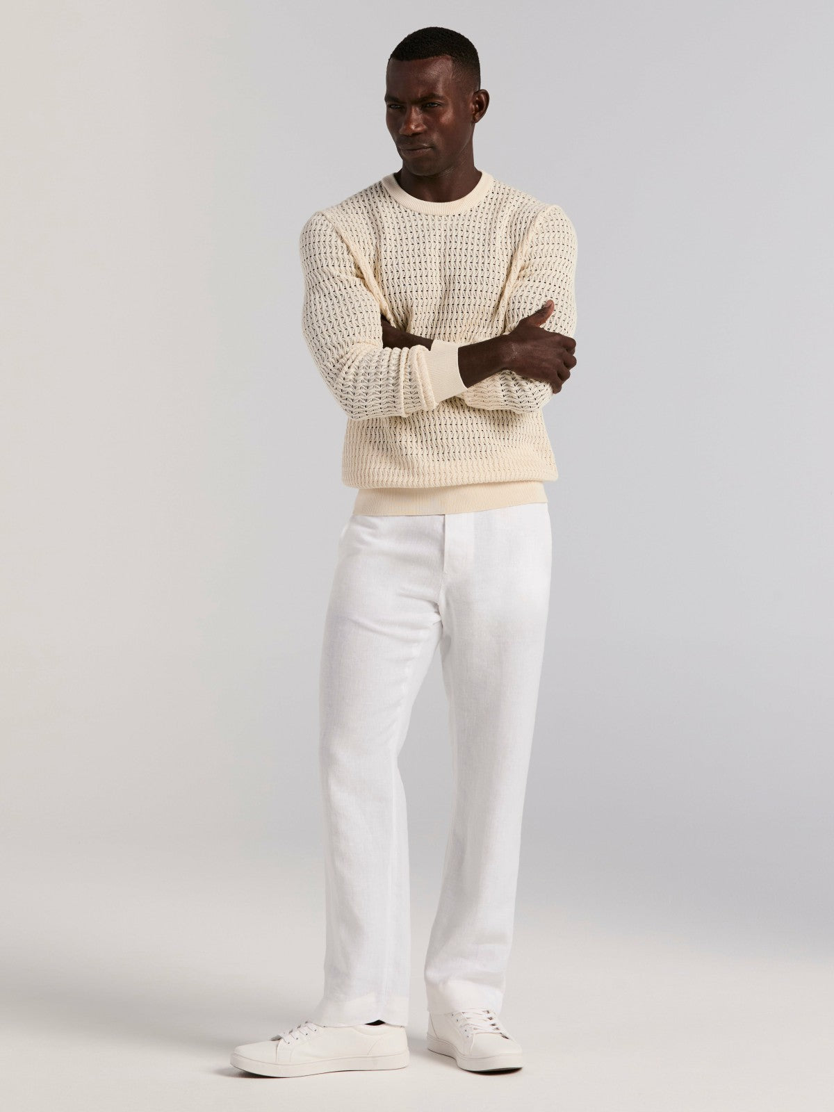 Perry Ellis Cotton Crew Neck Sweater