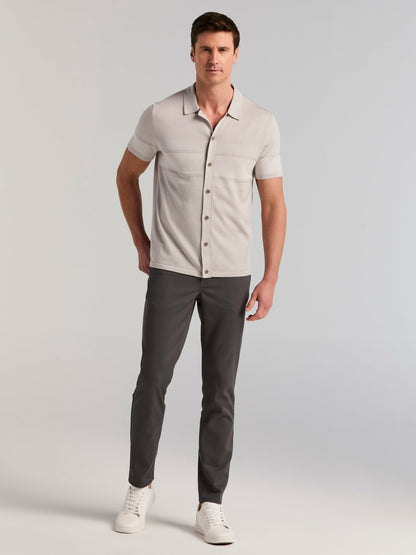 Perry Ellis Cotton Modal Textured Button Front Sweater