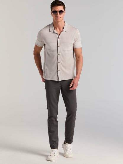 Perry Ellis Cotton Modal Textured Button Front Sweater