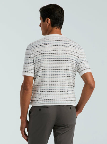 Perry Ellis Multi Color Geometric Print Crew Sweater