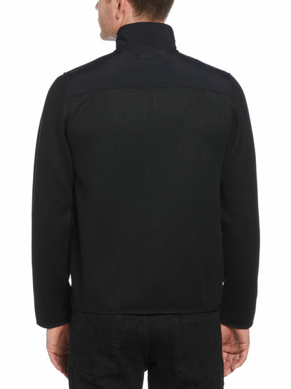 Perry Ellis Solid Stretch Full-Zip Fleece Jacket
