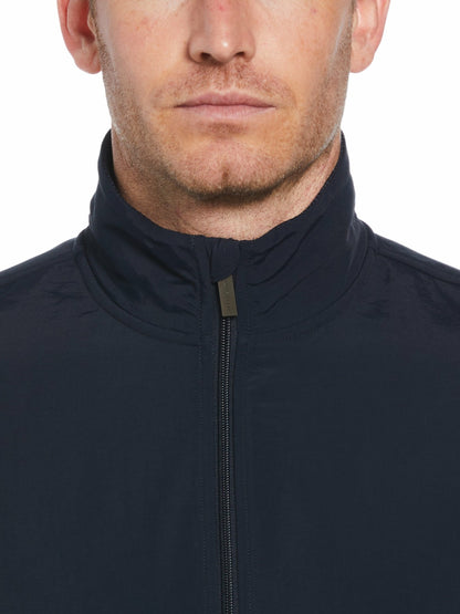 Perry Ellis Heathered Full Zip Mock Neck Fleece Jacket
