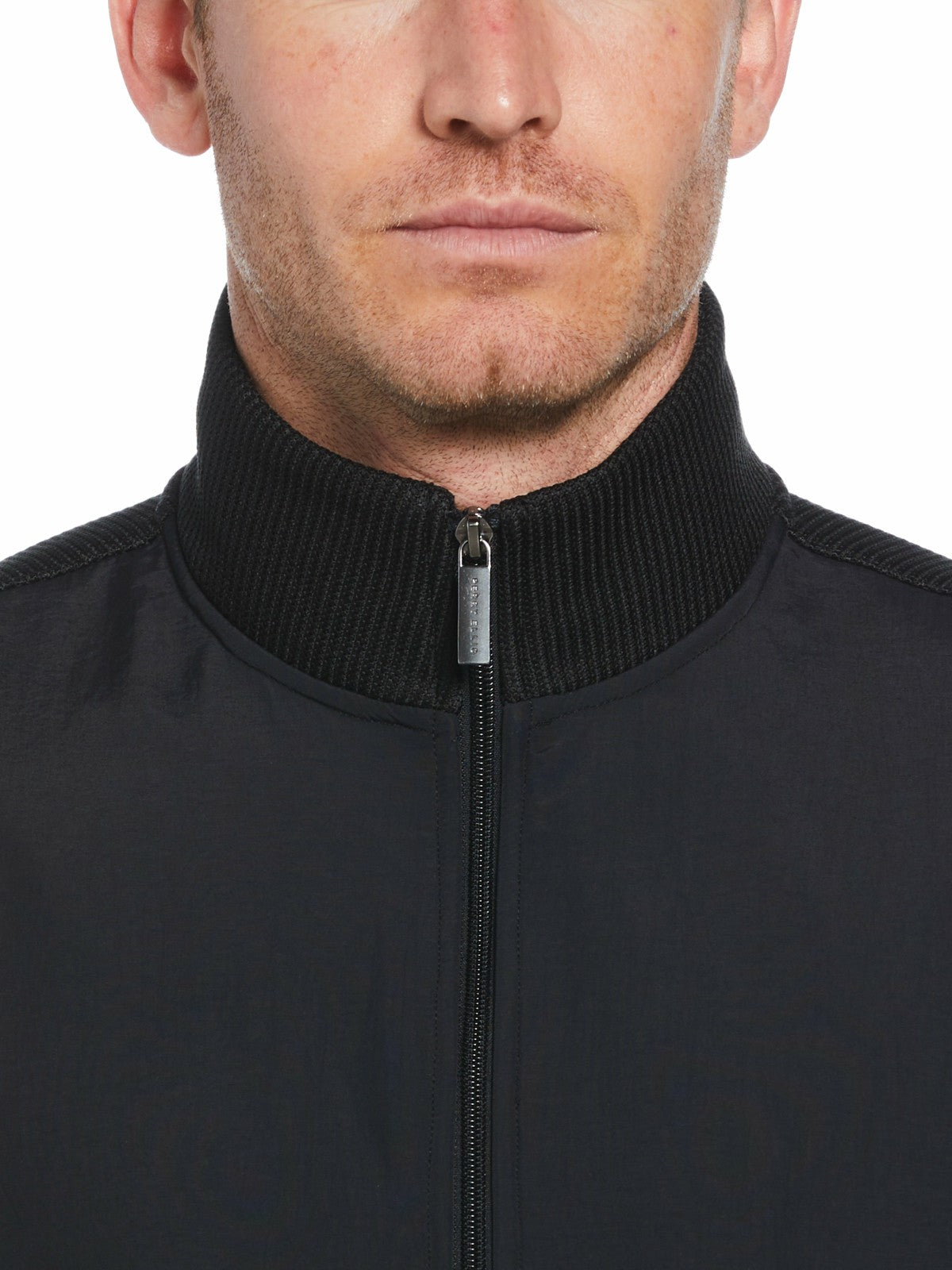 Perry Ellis Solid Stretch Full-Zip Fleece Vest