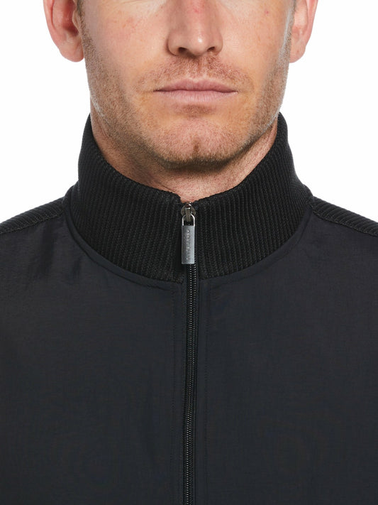 Perry Ellis Solid Stretch Full-Zip Fleece Vest