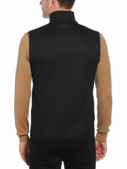 Perry Ellis Solid Stretch Full-Zip Fleece Vest