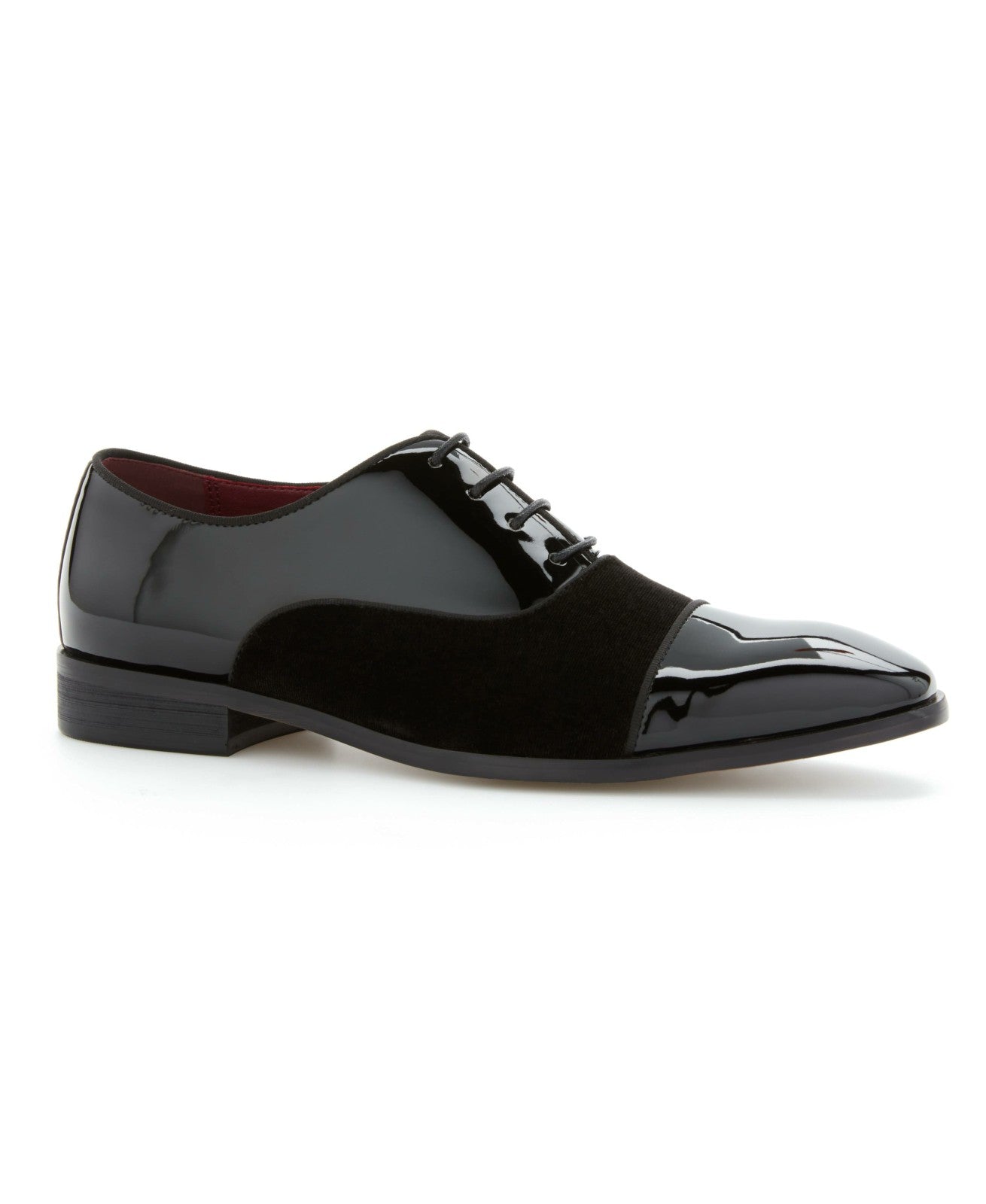 Perry Ellis Patent Velvet Cap Toe Oxford