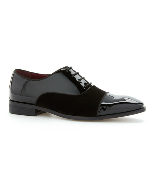 Perry Ellis Patent Velvet Cap Toe Oxford