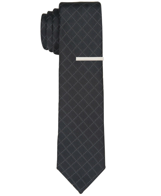 Perry Ellis Babbaro Grid Black Tie