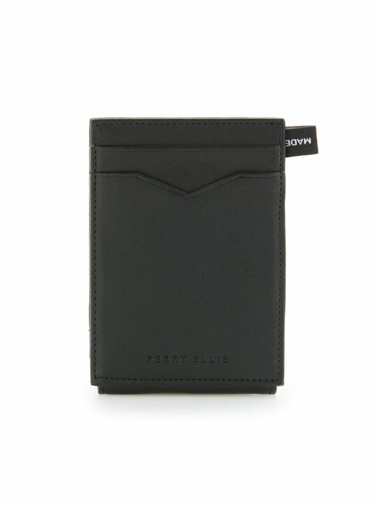Perry Ellis Leather Magnetic Card Case Wallet