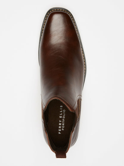 Perry Ellis Chris Boot | Men's Faux Leather Chelsea Boot | Perry Ellis