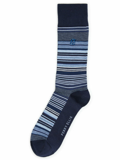 Perry Ellis Bamboo Viscose Variegated Stripe Socks