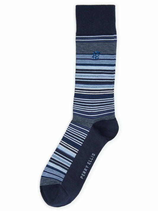 Perry Ellis Bamboo Viscose Variegated Stripe Socks