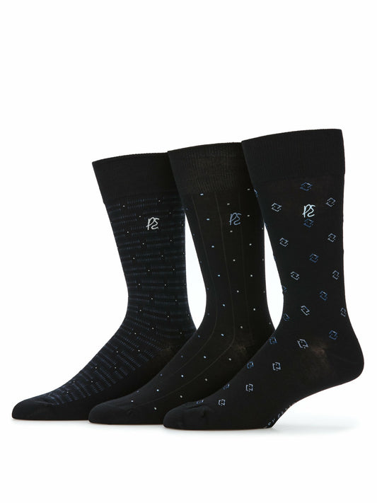 Perry Ellis 3-Pack Neats Patterned Dress Socks