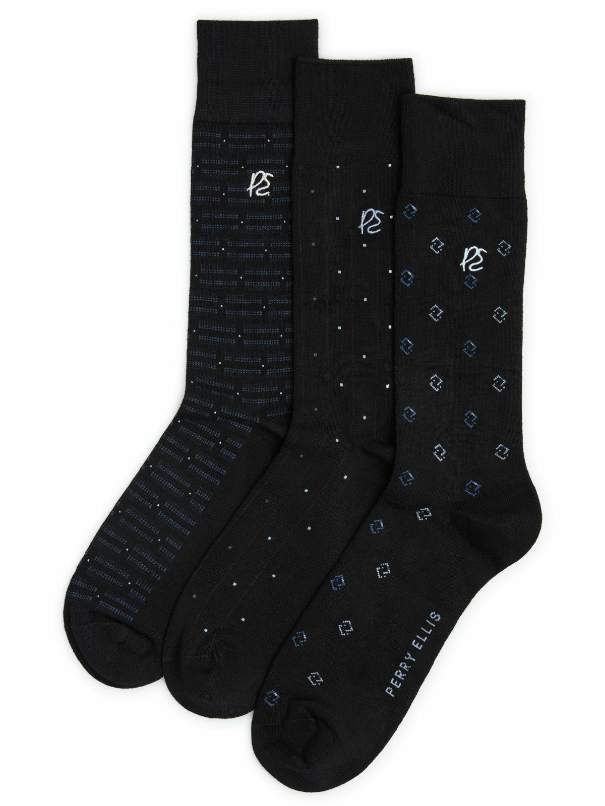 Perry Ellis 3-Pack Neats Patterned Dress Socks