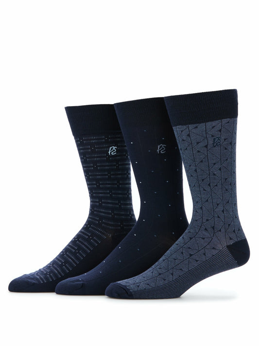 Perry Ellis Patterned Bamboo Blend 3-Pack Socks