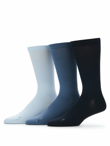 Perry Ellis 3-Pack Performance Microfiber Pique Flat Crew Socks