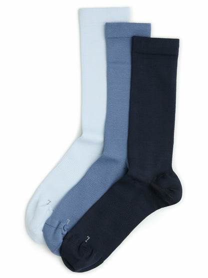 Perry Ellis 3-Pack Performance Microfiber Pique Flat Crew Socks